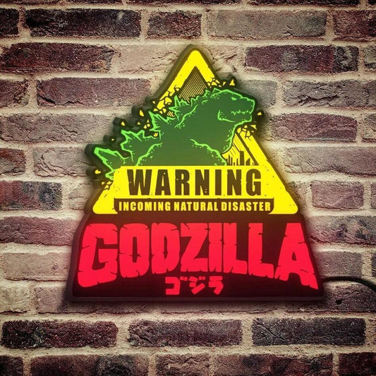 Ultra Rare Godzilla Warning Pinball Top LED Light Box Limited Edition - FYLZGO Signs