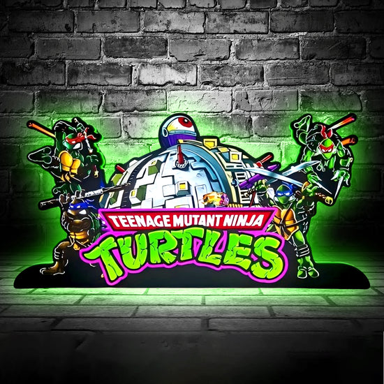 TMNT Teenage Mutant Ninja Turtle Pinball Topper LED Light Box, Perfect for Game Room or Pinball Machine, USB Fully Dimmable