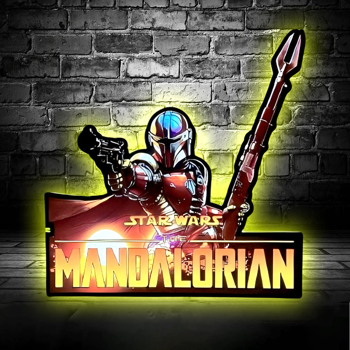 The Mandalorian Pinball Topper LED Lightbox, Pinball Arcade Decor, for The Mandalorian Pinball Machine Fans