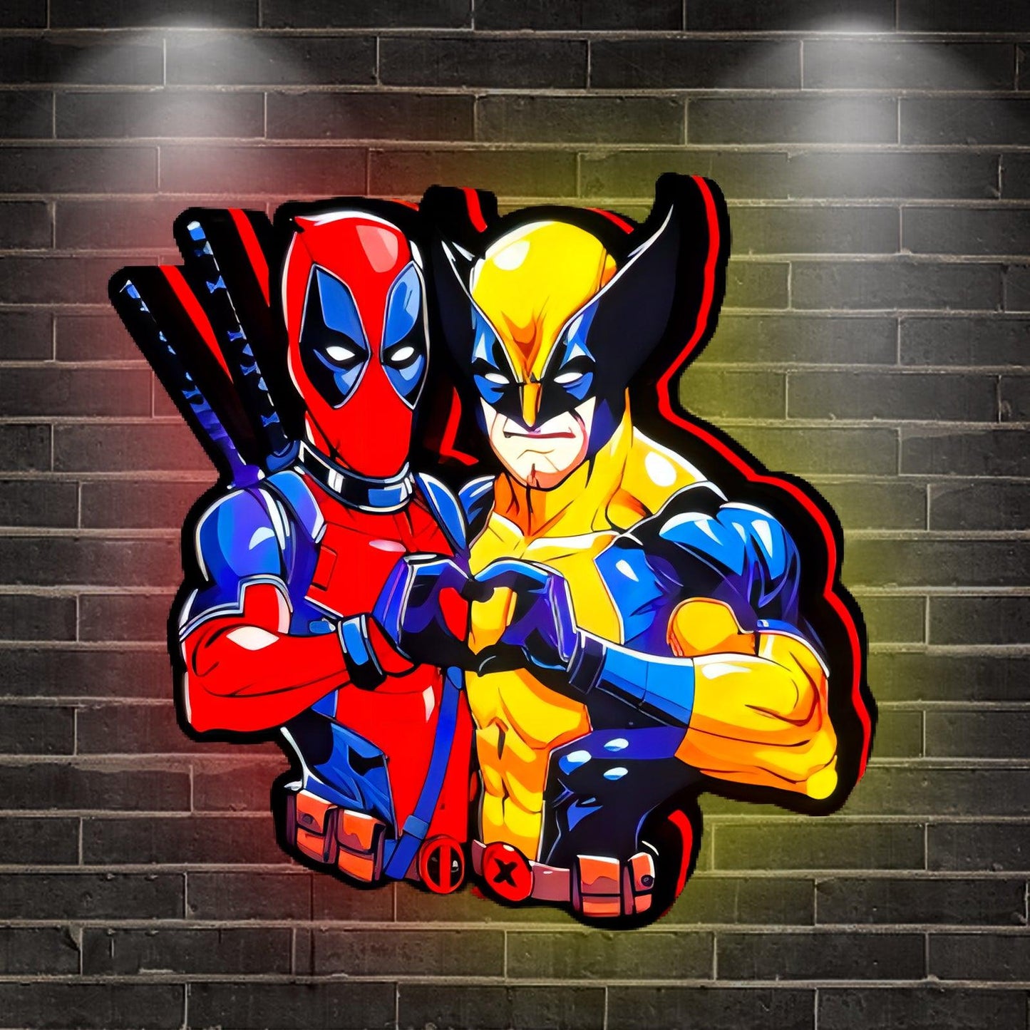 Deadpool & wolverine  Game Lightbox 3D Printed LED Lightbox