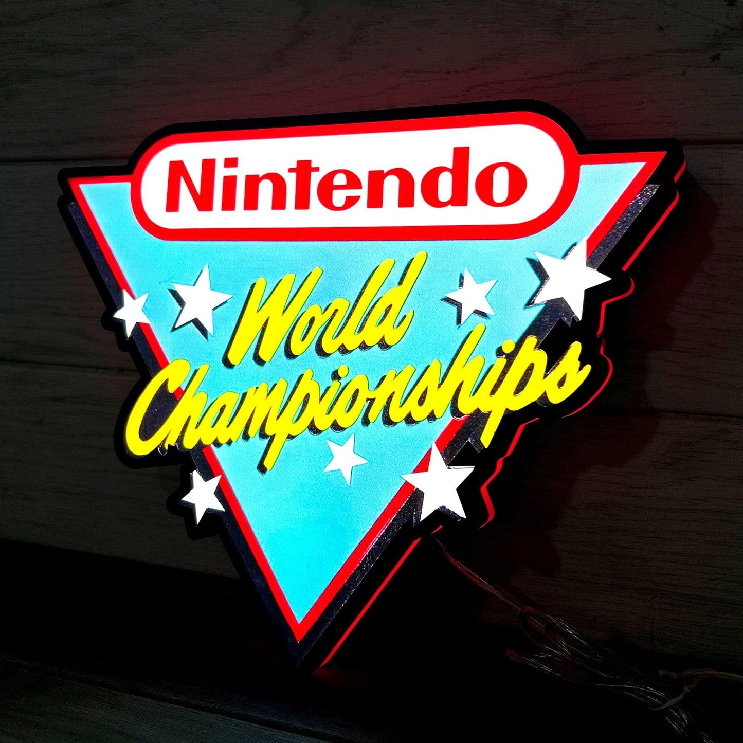 Nintendo World Campionships Logo Night Lights SNES Video Game Light  3D Printed Lightbox