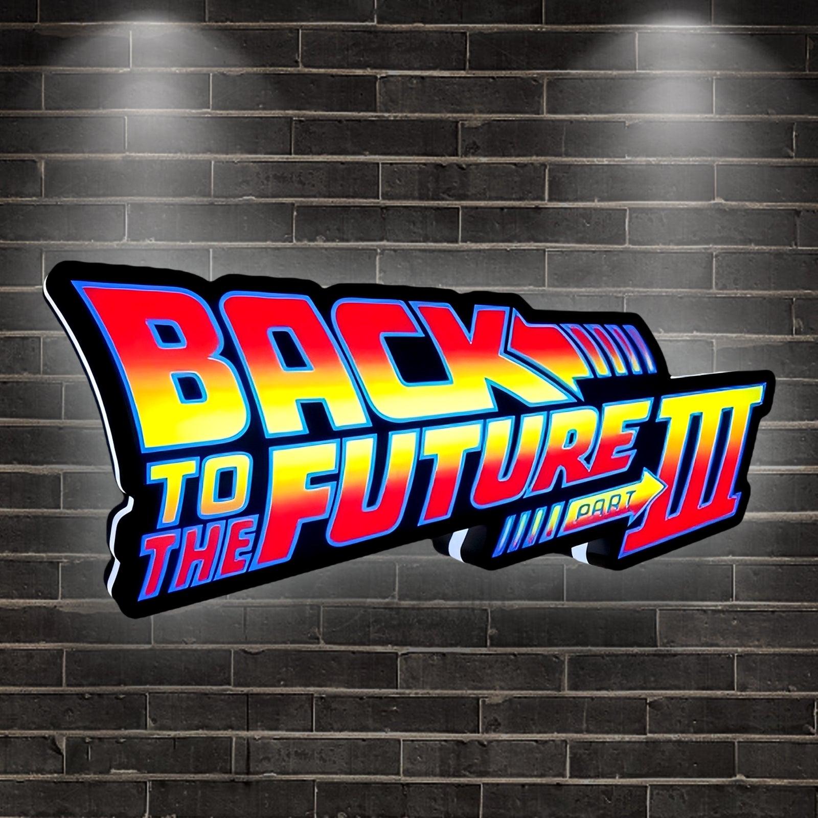 Back To The Future Logo LED Lightbox 3D Print Decortion Night Lights Illuminated Gaming Room