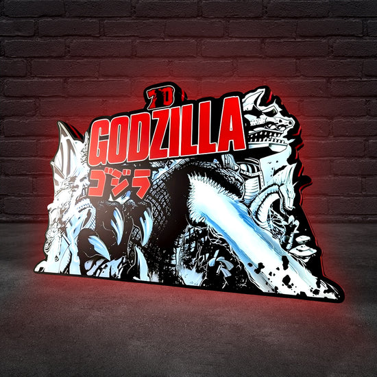 Godzilla 70th Anniversary Pinball Topper 3D Printed LED Lightbox, Arcade Game Led Lightbox, Pinball Arcade Decor