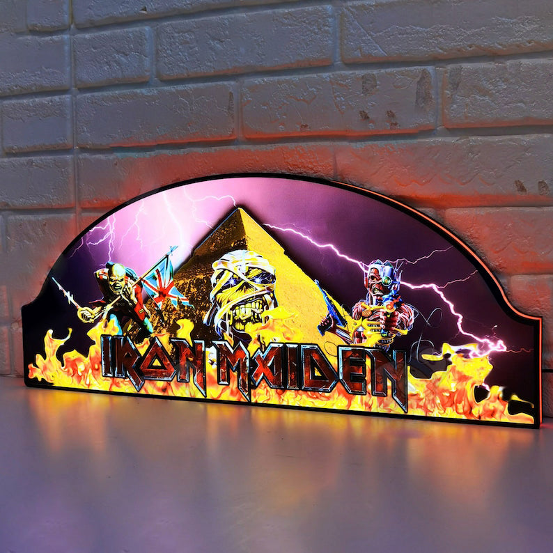 Iron Maiden Pinball Topper, LED Pinball Topper with Dimming Function and USB powered, Design for Stern Iron Maiden Pinball