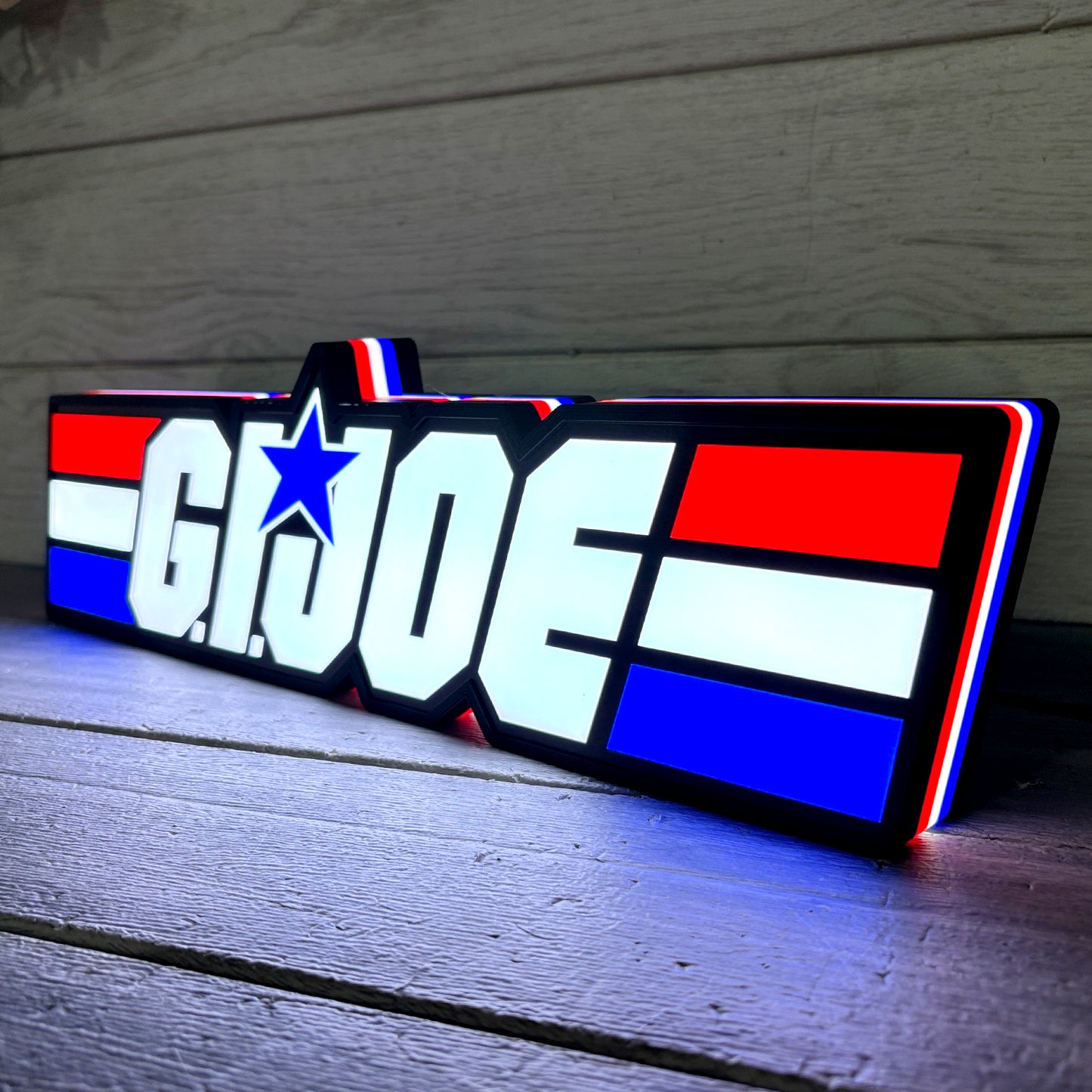 G.I. Joe Sign and Cobra G.I. Joe 3D Printed Lightbox Sign 3D Printed LED Sign G.I. Joe Decoration