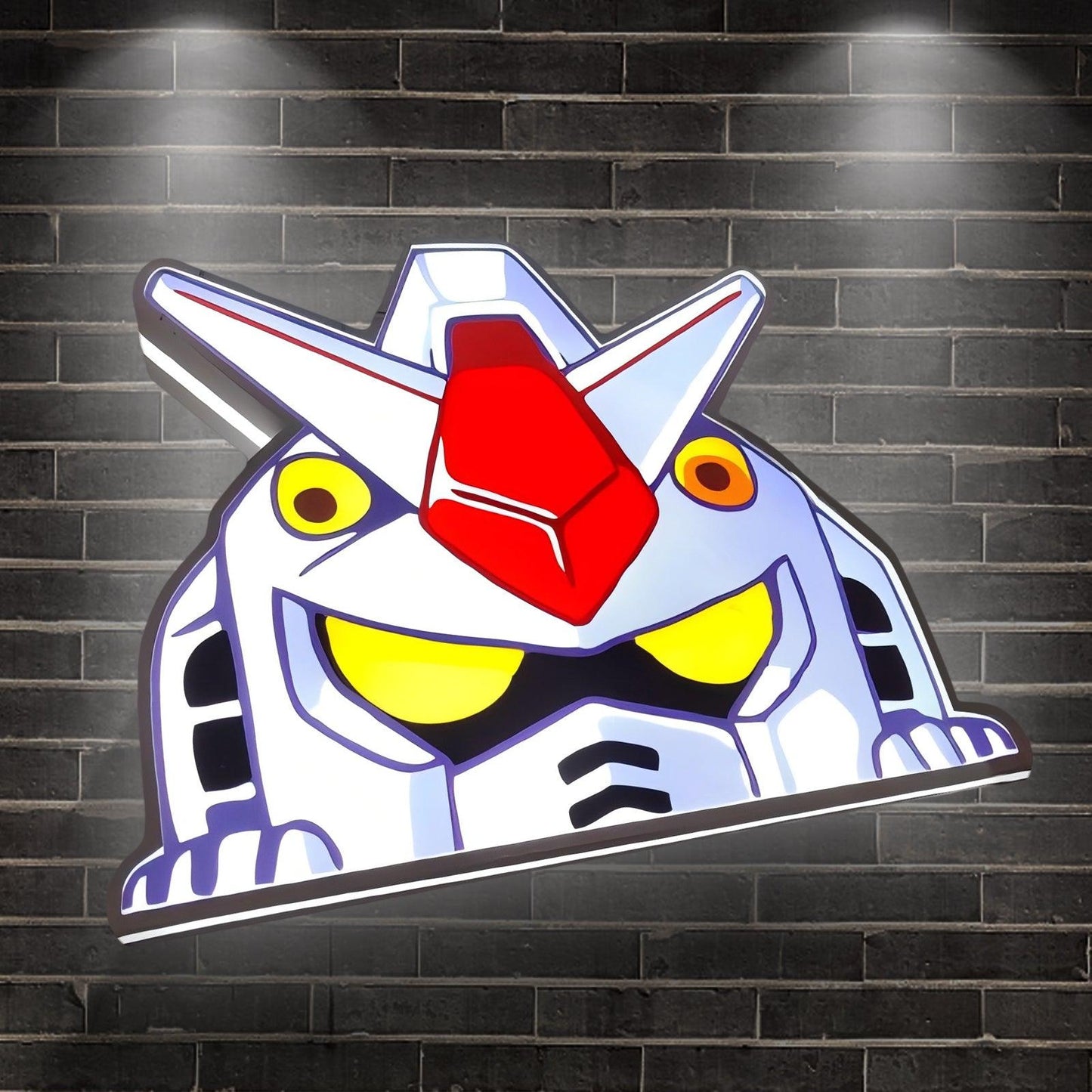 Mobile Suit Gundam Logo LED Nightlight Gift 3D Print Desktop Lightbox Illuminated Gaming Room Sign