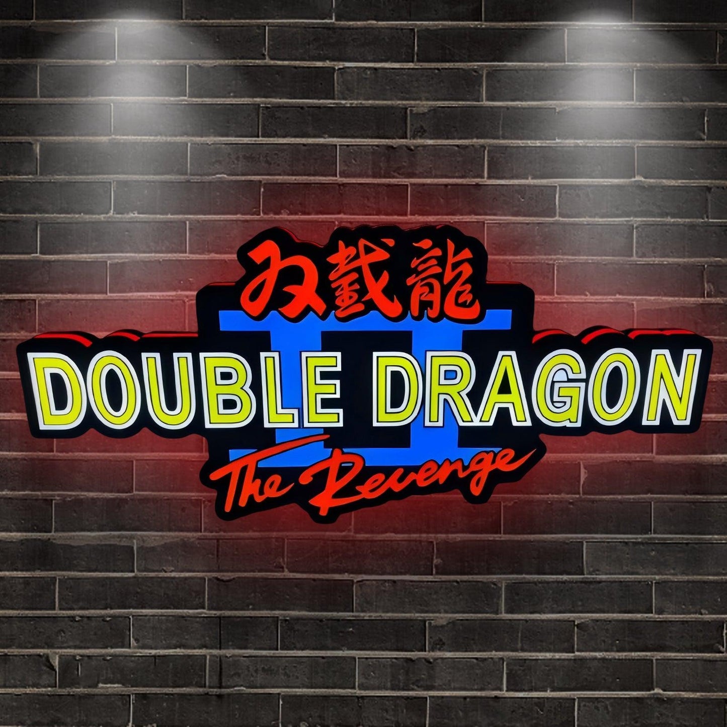 Custom Double Dragon II The Revenge Logo LED Nightlight 3D Print Desktop Lightbox Signs RGB