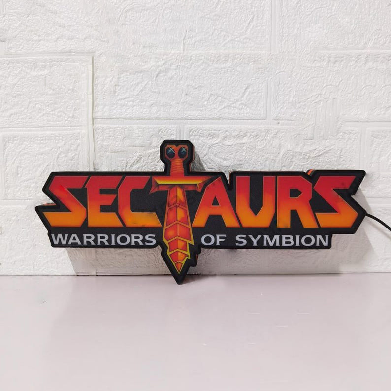 Sectaurs Warriors of Symbion Logo LED Sign,3D Printed Lightbox, USB Powered & Full Dimmable