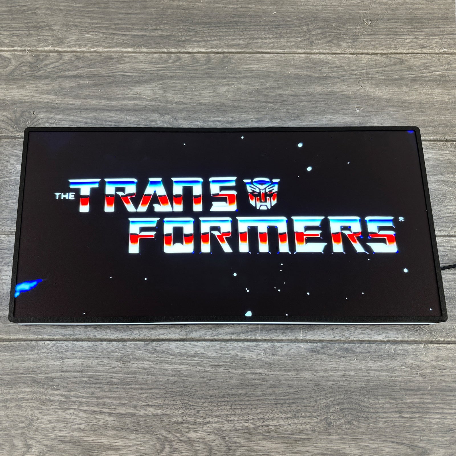 Transformers retro 3D printed LED light box logo wall art decorative fan cave