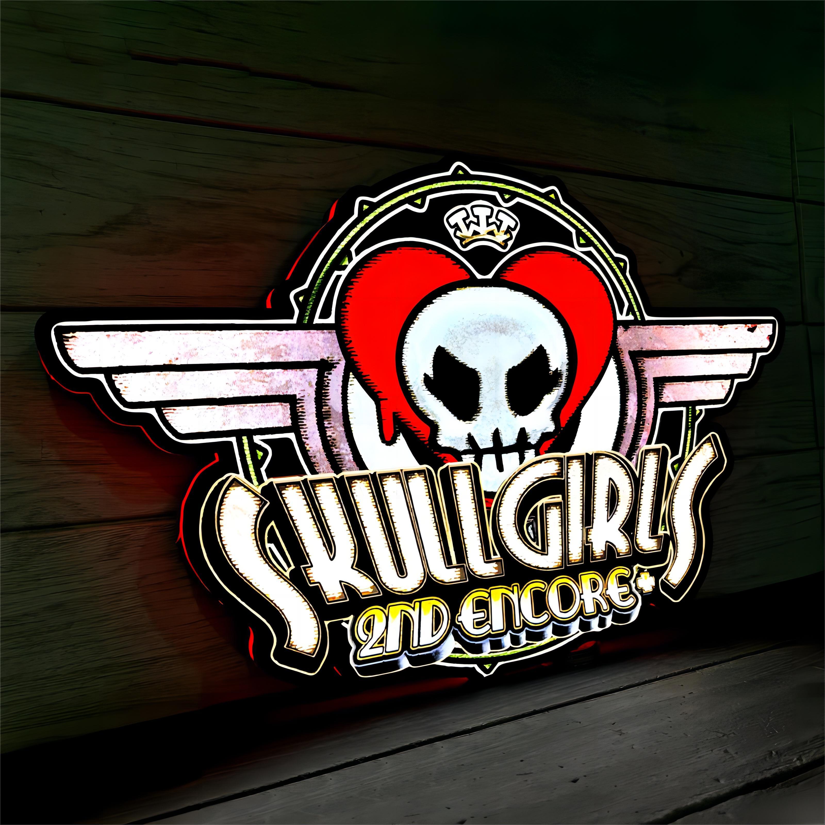 Skullgirls 2nd Encore Game Logo Lightbox LED signe personnalisé pour la décoration