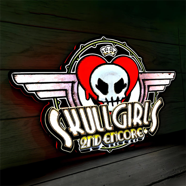 Skullgirls 2nd Encore Game Logo Lightbox LED Sign Custom for Decor