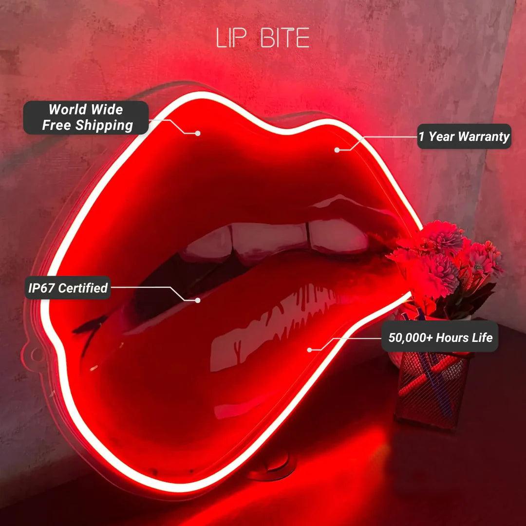 Lip Bite UV Neon Art - FYLZGO Signs