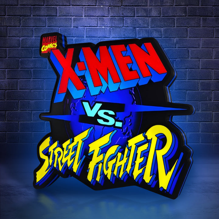 X-MAN VS Street Fight Marvel 3D Printed LED Lightbox for Gaming Room Decor