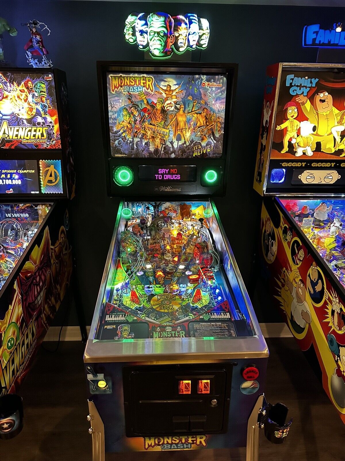 New Custom MONSTER BASH Pinball Machine LED Topper