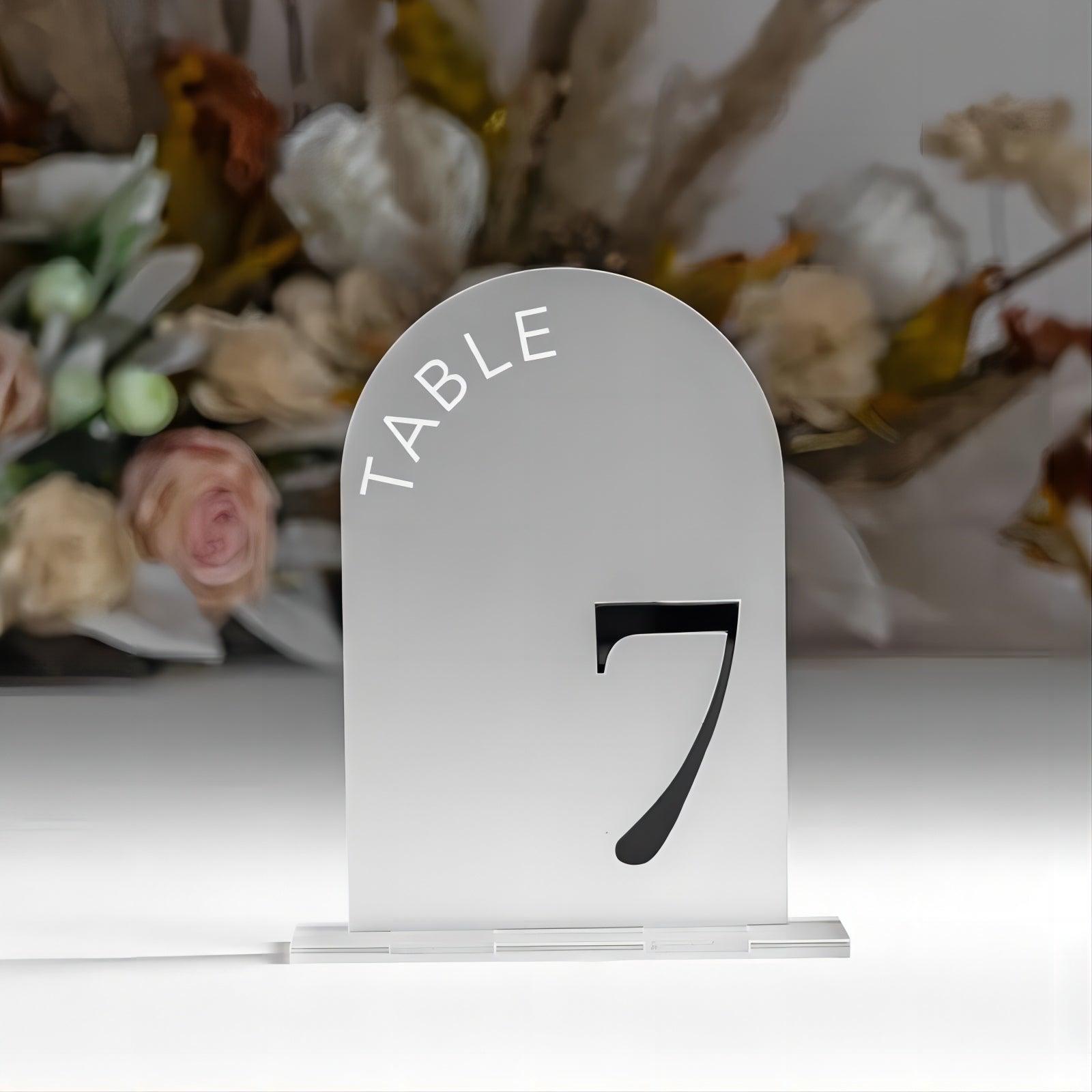 Frosted Acrylic Arch Table Numbers Frosted Acrylic Sign Wedding Table Decor