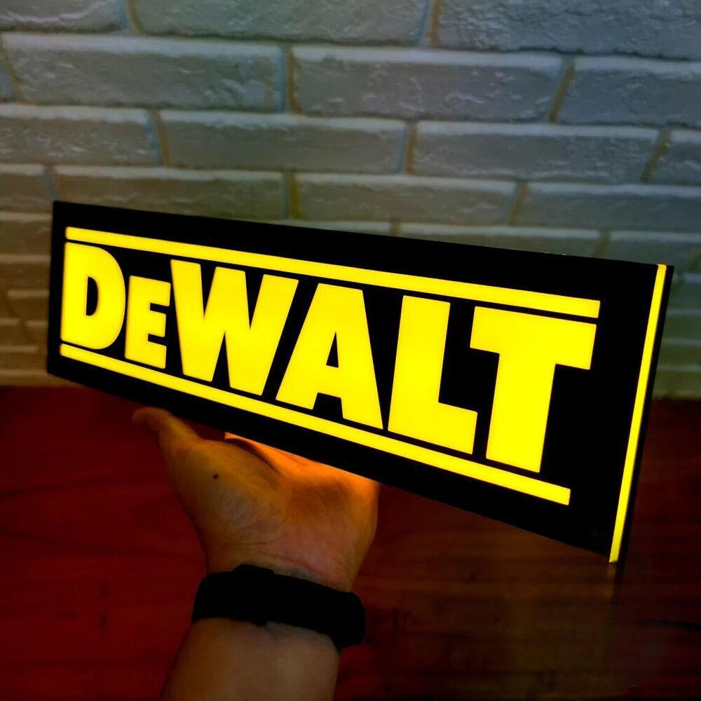 DeWalt Tool LED Lightbox Fully Dimmable & Powered by USB Different Sizes - FYLZGO Signs