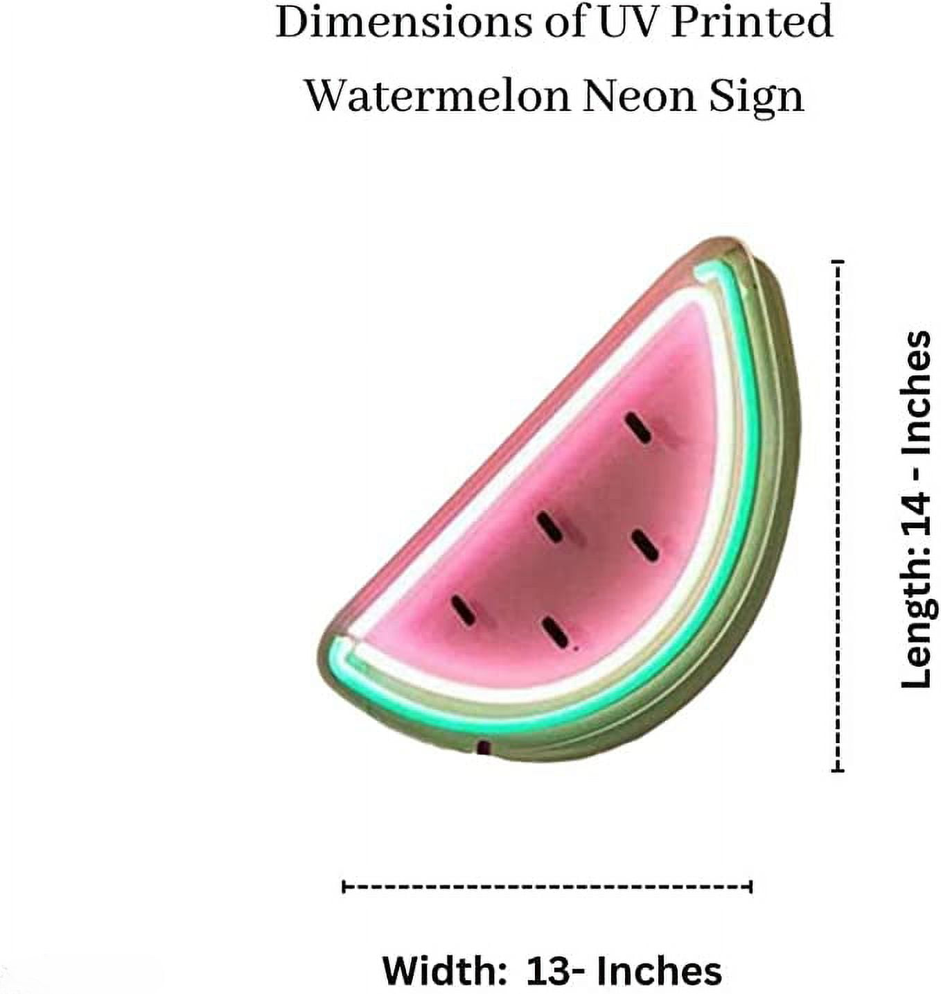 Watermelon Neon Sign, UV Printed  13 x 14 Inches Fruit Neon Aesthetic Decorations for Home, Juices Bar ,Nursery, Parties