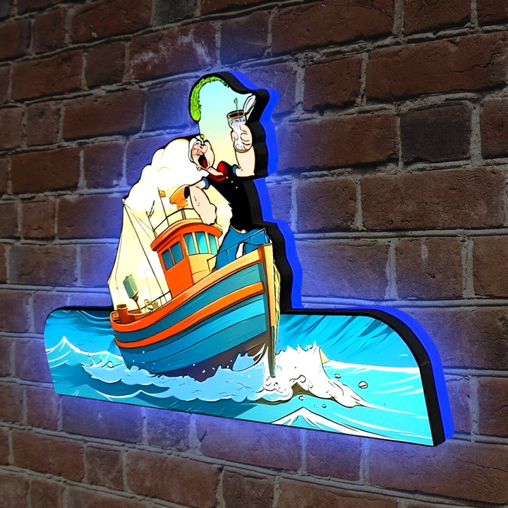 Popeye The Sailor Pinball Topper USB plug Dimmer Led 3D Lightbox, for Popeye Pinball Arcade Game fans,  Pinball Arcade Decor