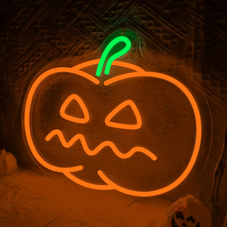 Halloween Pumpkin Neon Sign,Pumpkin LED Sign Decor,Pumpkin Party Neon,Halloween Gift,Halloween Wall Decor,Gothic Neon Decor,Pumpkin Decor