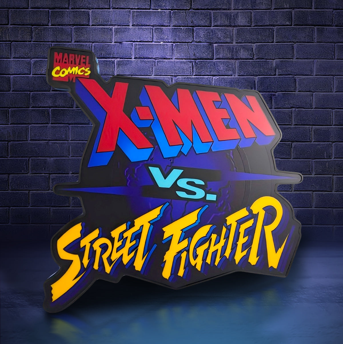 X-MAN VS Street Fight Marvel 3D Printed LED Lightbox for Gaming Room Decor