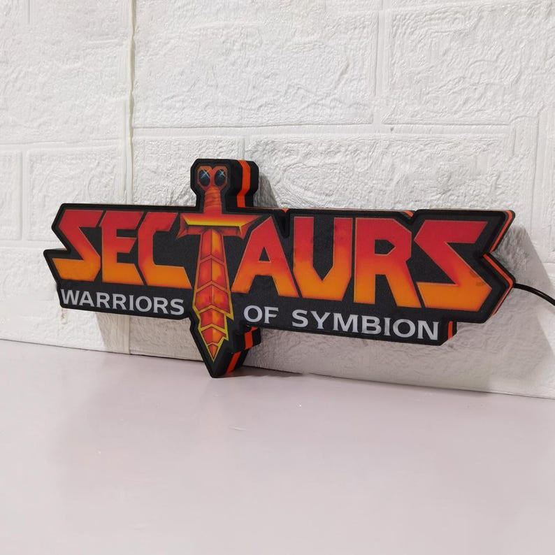 Sectaurs Warriors of Symbion Logo LED Sign,3D Printed Lightbox, USB Powered & Full Dimmable