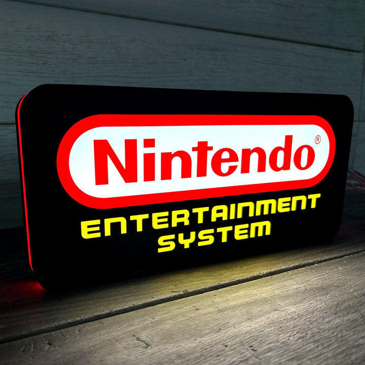 Nintendo Entertainment System Logo Night Lights SNES Video Game Light  3D Printed Lightbox