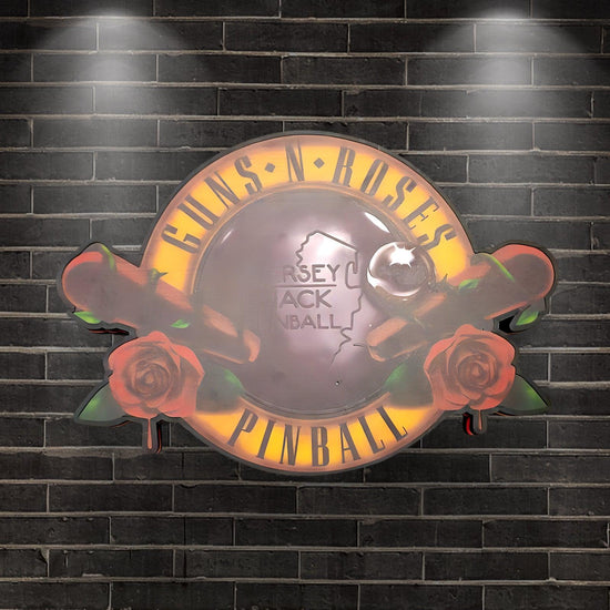 Custom Guns N' Roses by Jersey Jack Pinball 3D Logo Business Lightbox Nightlight Sign