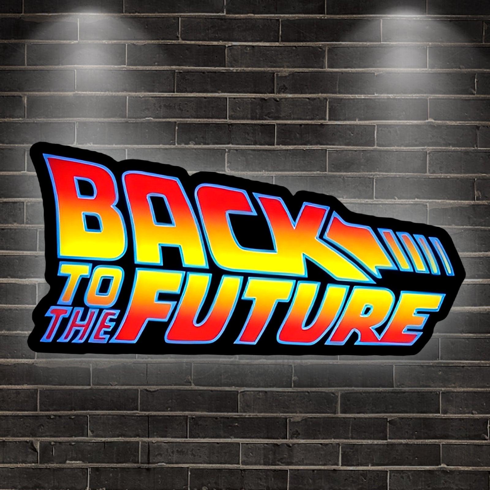 Back To The Future Logo LED Lightbox 3D Print Decortion Night Lights Illuminated Gaming Room