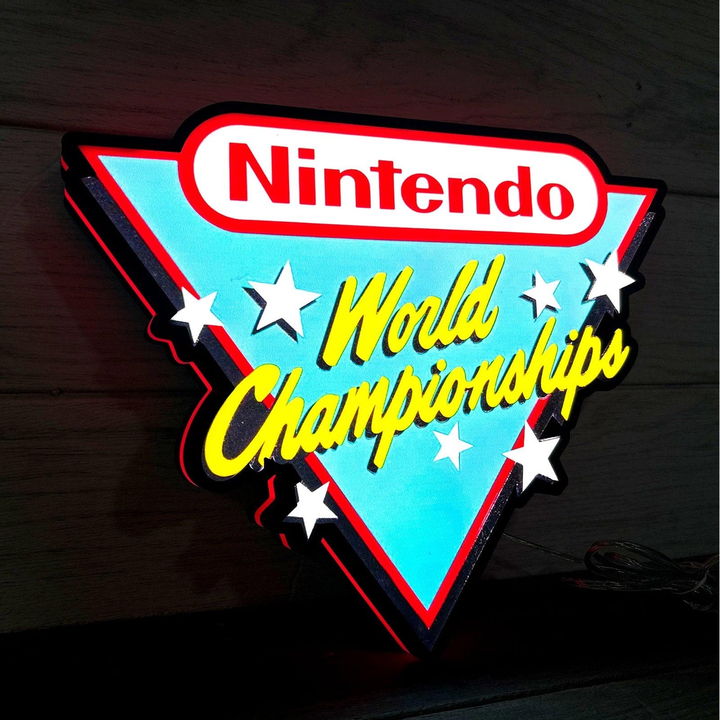 Nintendo World Campionships Logo Night Lights SNES Video Game Light  3D Printed Lightbox