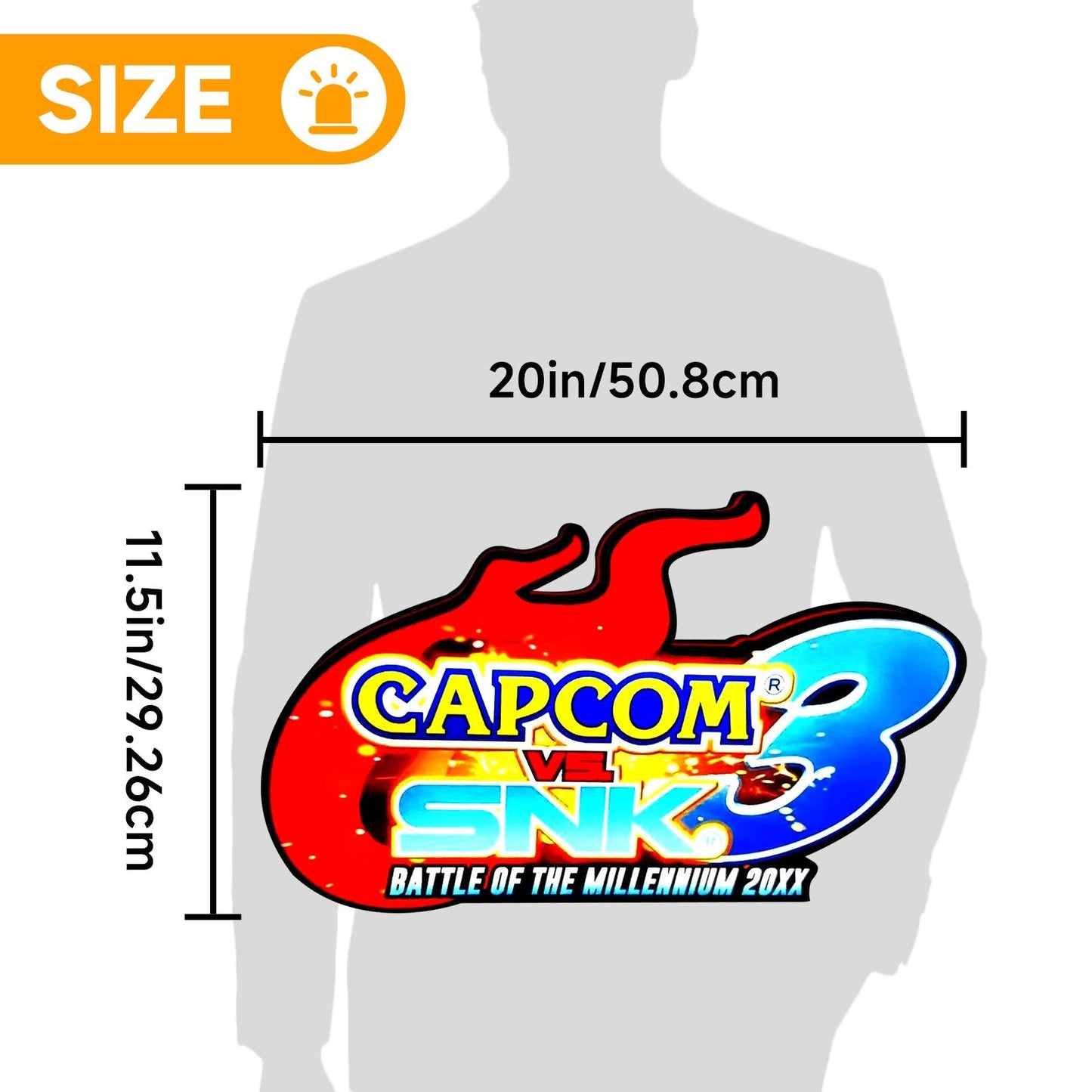 SNK vs. Capcom, Classic Arcade LED Light Box, Classic Fighting Game Arcade Toppers, LED Lightbox Pinball Topper