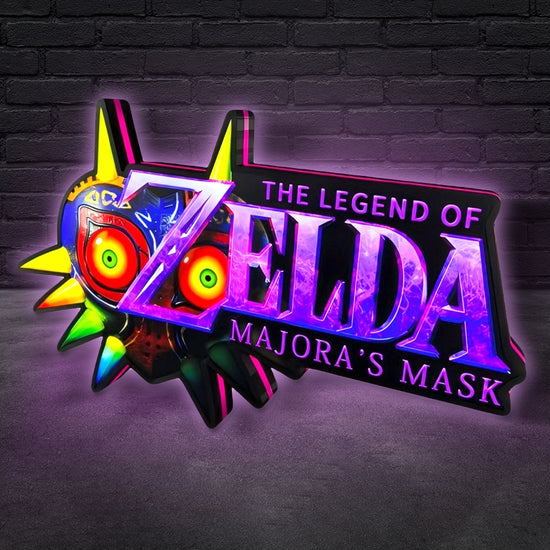 Legend of Zelda Majora's Mask Logo LED Light Box Unique Game Decor