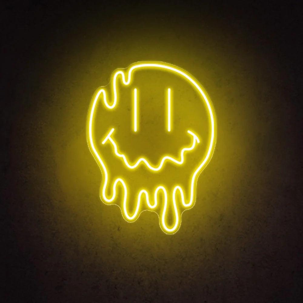 Melting Smiley Face Emoji Neon Sign Happy Face Led Art Neon Light – lz-go