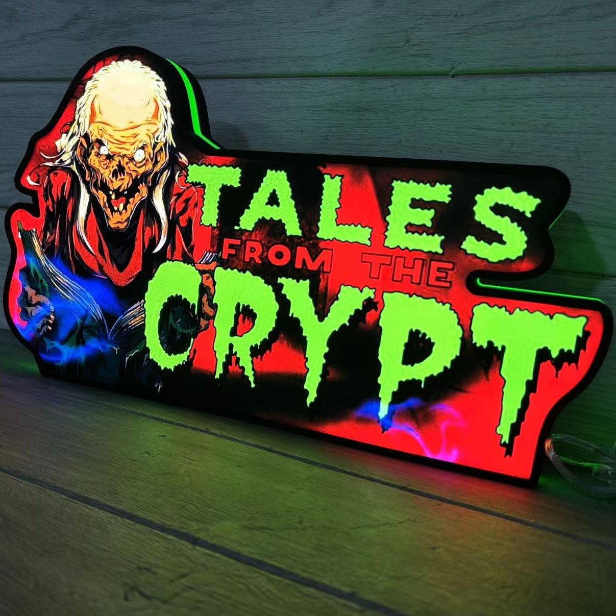 Tales From The Cpypt Pinball Topper LED Lightbox Sign Dimmable & Powered by USB