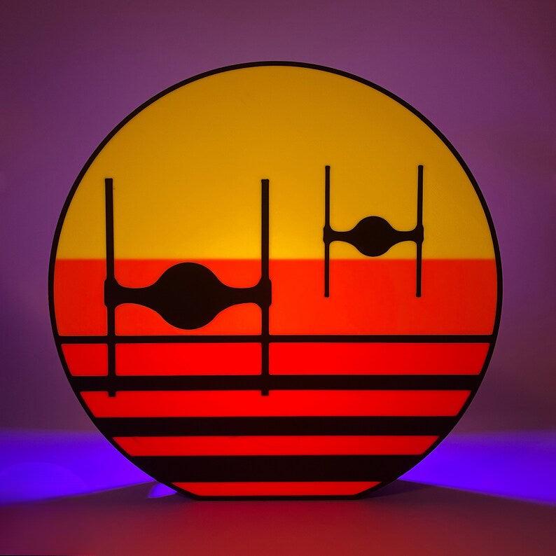 Sky Fighter Sunset LED Light Box - 3D Printed