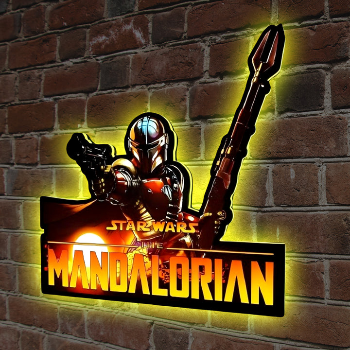 The Mandalorian Pinball Topper LED Lightbox, Pinball Arcade Decor, for The Mandalorian Pinball Machine Fans