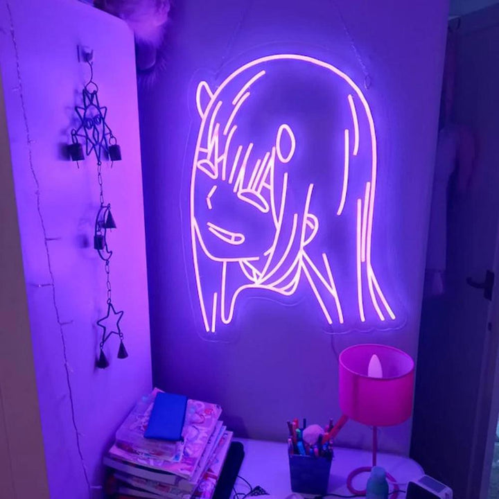 Zero Two Anime Neon Sign Cute Birthday Gift Night Led Light Pretty Girl Gift - FYLZGO Signs