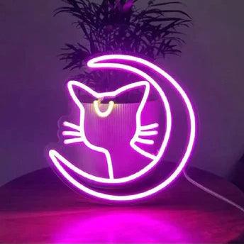 Sailor Moon Cat Luna Neon Sign - FYLZGO Signs