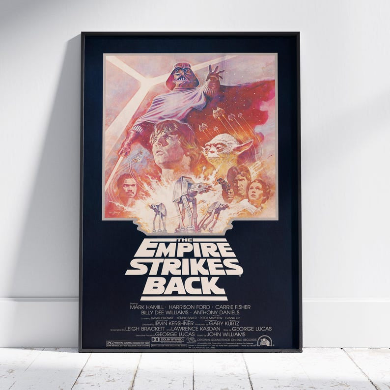 Star Wars Empire Strikes Back Poster, Luke Skywalker Wall Art, 3d Printed Movie Poster