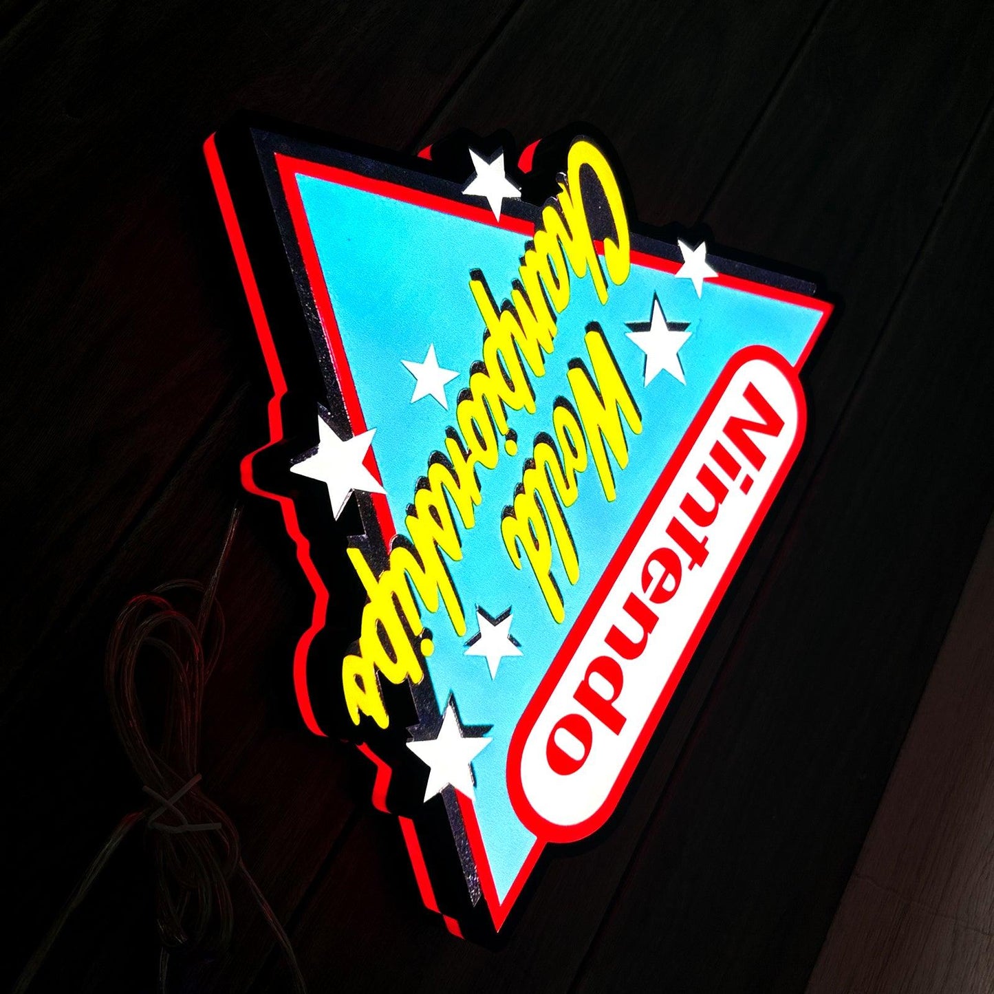 Nintendo World Campionships Logo Night Lights SNES Video Game Light  3D Printed Lightbox