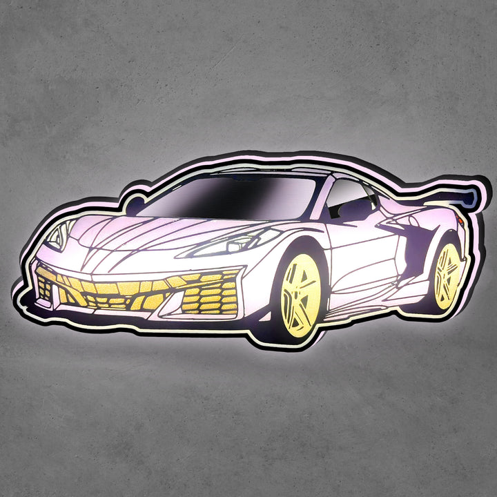 Corvette C8 Z06 multicolor 3d printed lightbox