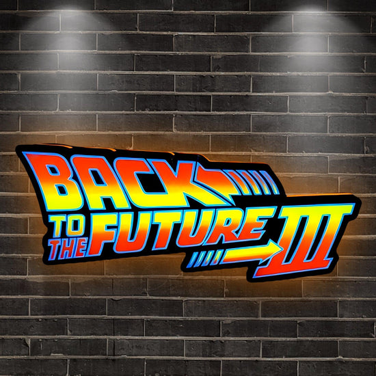 Back To The Future Logo LED Lightbox 3D Print Decortion Night Lights Illuminated Gaming Room