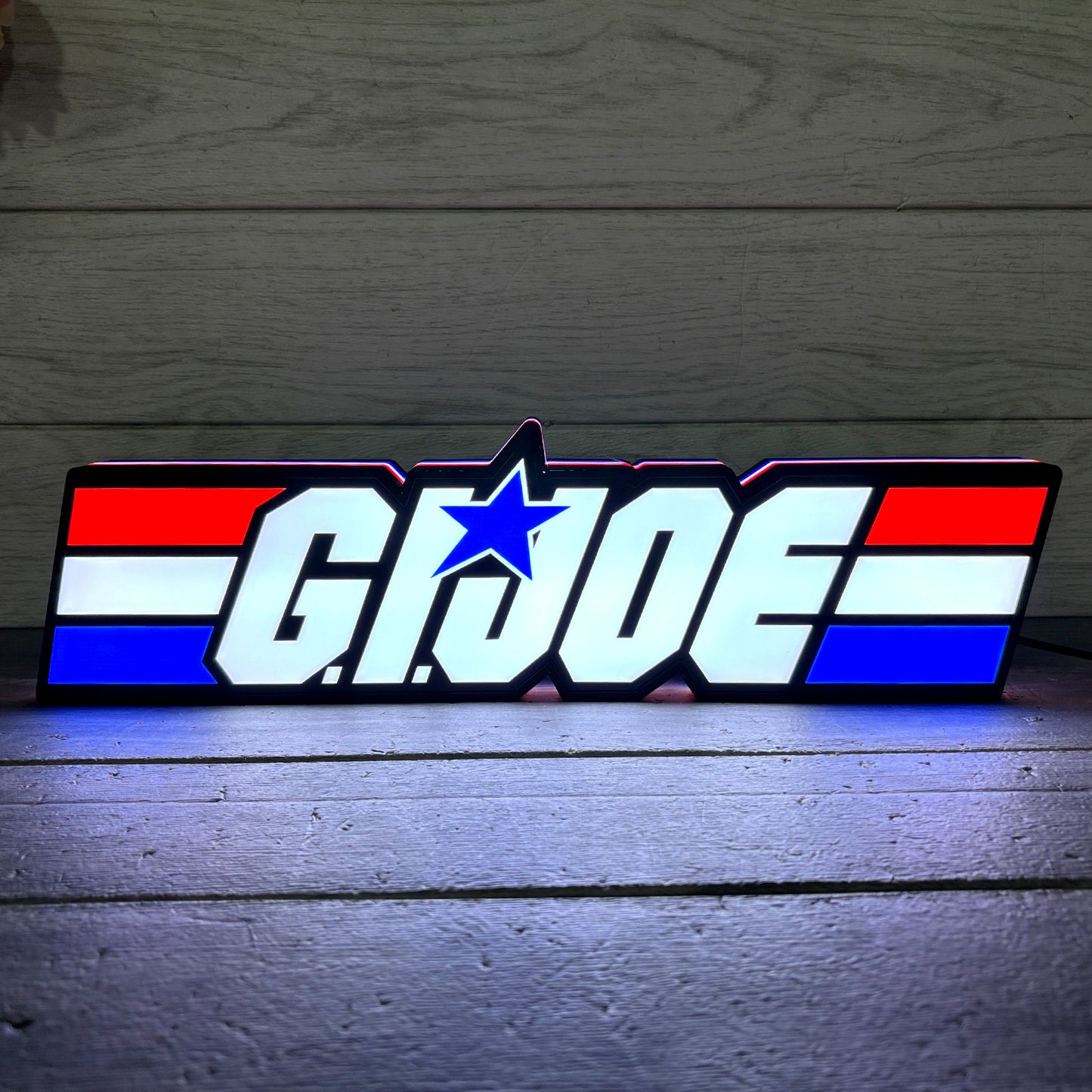 G.I. Joe Sign and Cobra G.I. Joe 3D Printed Lightbox Sign 3D Printed LED Sign G.I. Joe Decoration