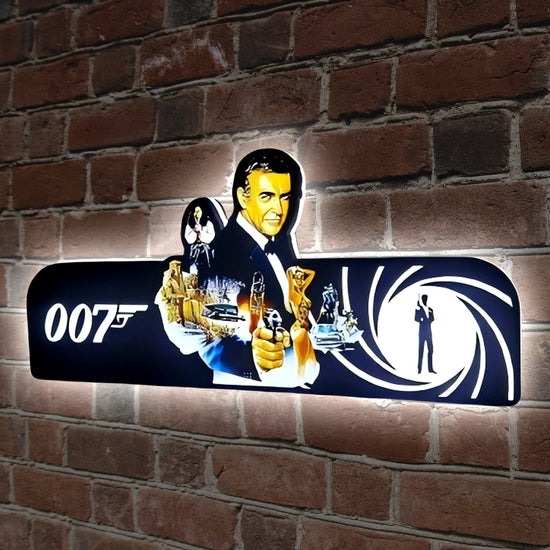 007 James Bond Pinball Topper Light Box LED Light Box, Pinball Arcade Decor, Perfect for Game Room or Pinball Machine, USB Powered Fully Dimmable