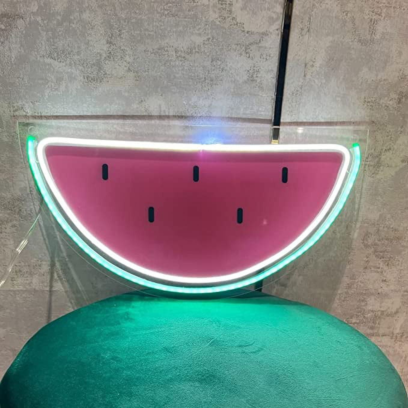 Watermelon Neon Sign, UV Printed  13 x 14 Inches Fruit Neon Aesthetic Decorations for Home, Juices Bar ,Nursery, Parties