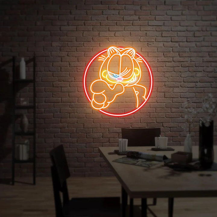 Garfield Cat Anime Neon Sign LED Night Lights Wall Decor Room Cat Lover Gift - FYLZGO Signs