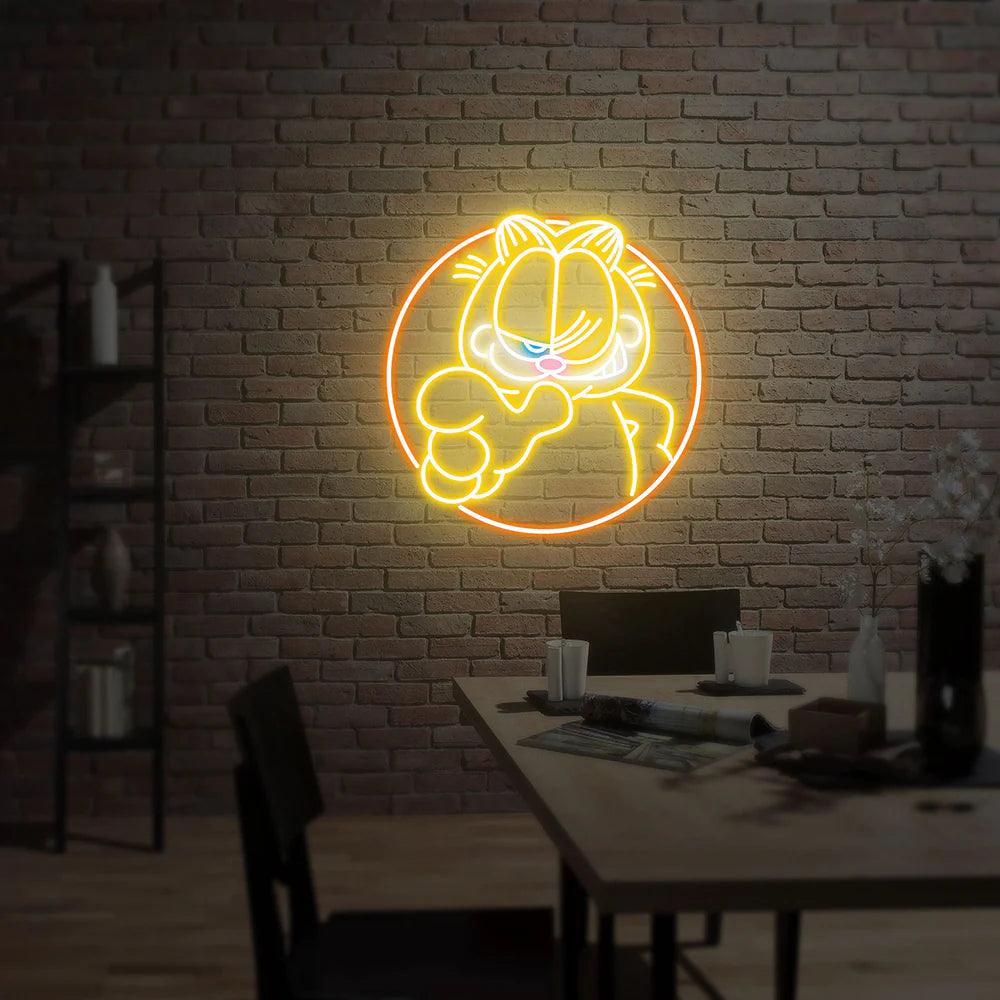 Garfield Cat Anime Neon Sign LED Night Lights Wall Decor Room Cat Lover Gift