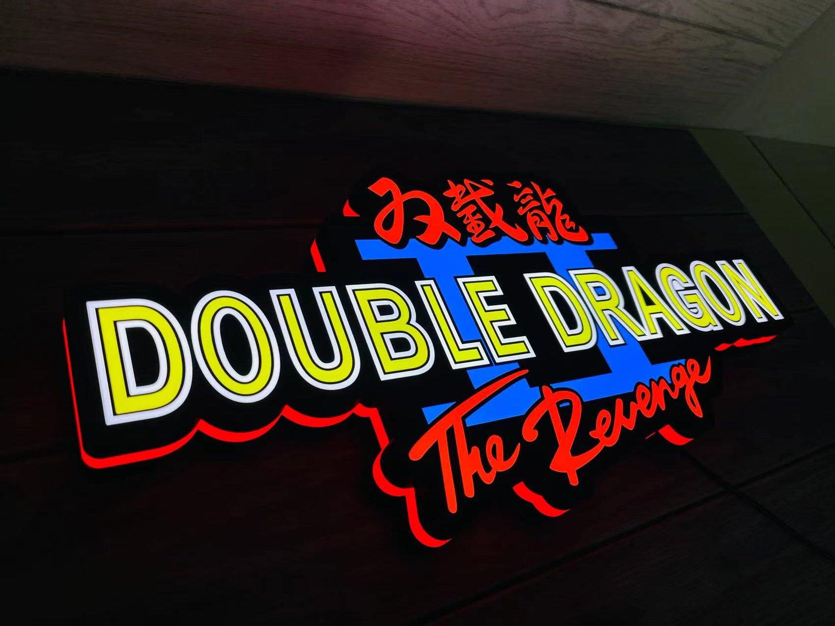 Custom Double Dragon II The Revenge Logo LED Nightlight 3D Print Desktop Lightbox Signs RGB - FYLZGO Signs