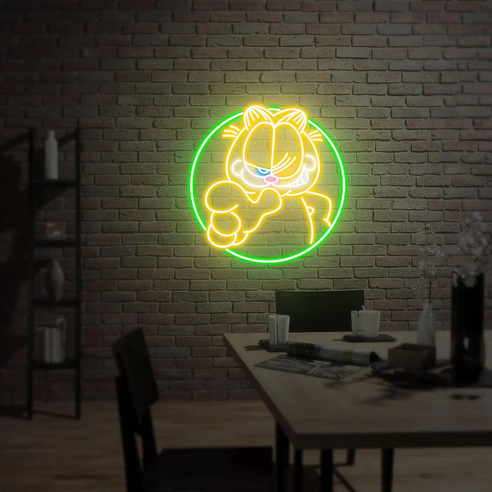 Garfield Cat Anime Neon Sign LED Night Lights Wall Decor Room Cat Lover Gift - FYLZGO Signs