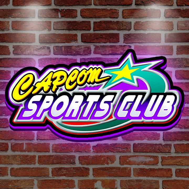 Capcom Sport Club 3D Printed LED Lightbox for Gaming Room Decor