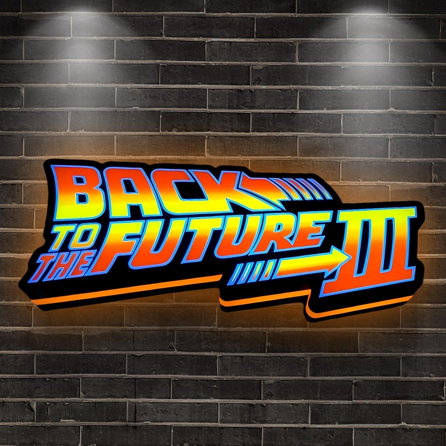 Back To The Future Logo LED Lightbox 3D Print Decortion Night Lights Illuminated Gaming Room